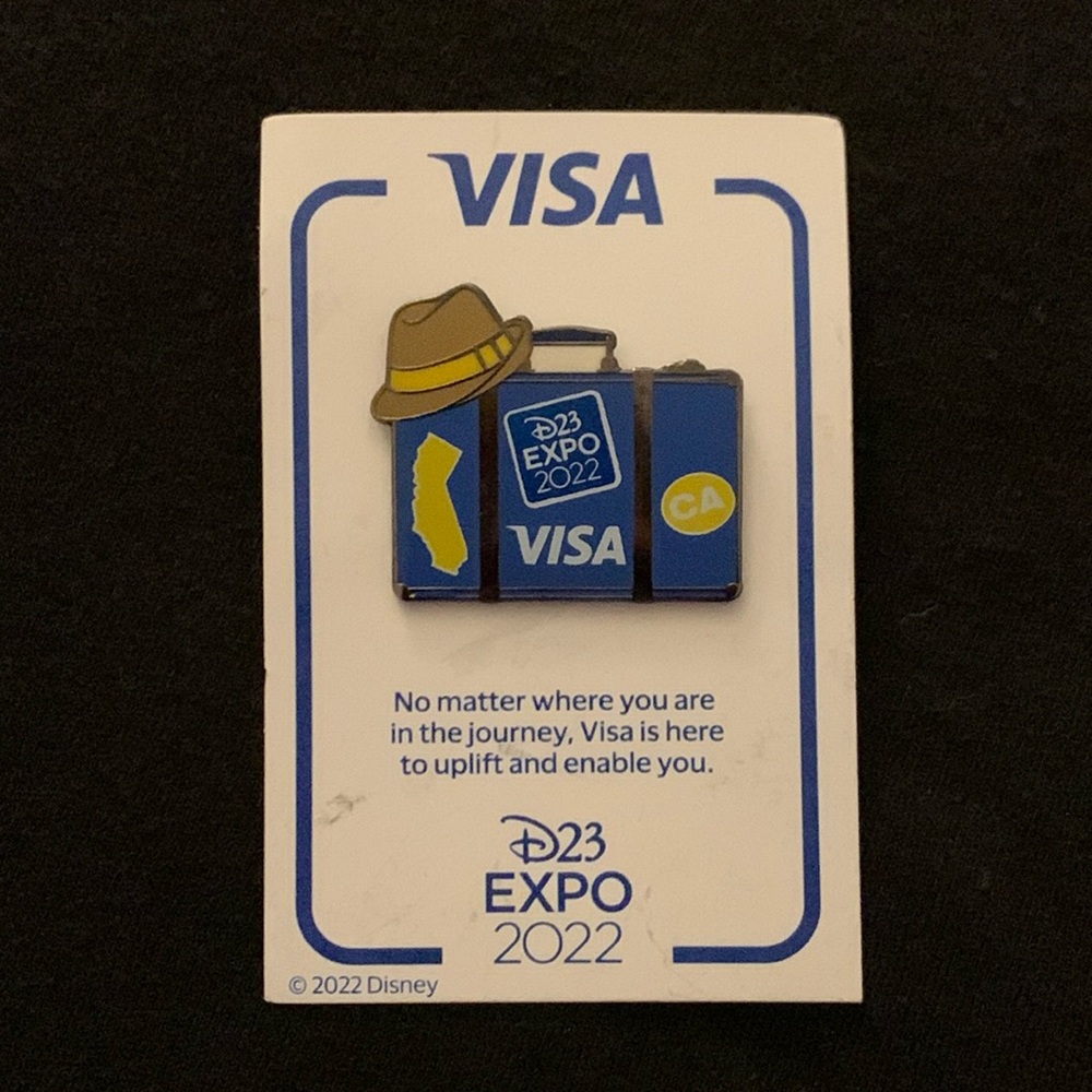 Disney D23 Expo 2022 Visa Luggage Pin NWT